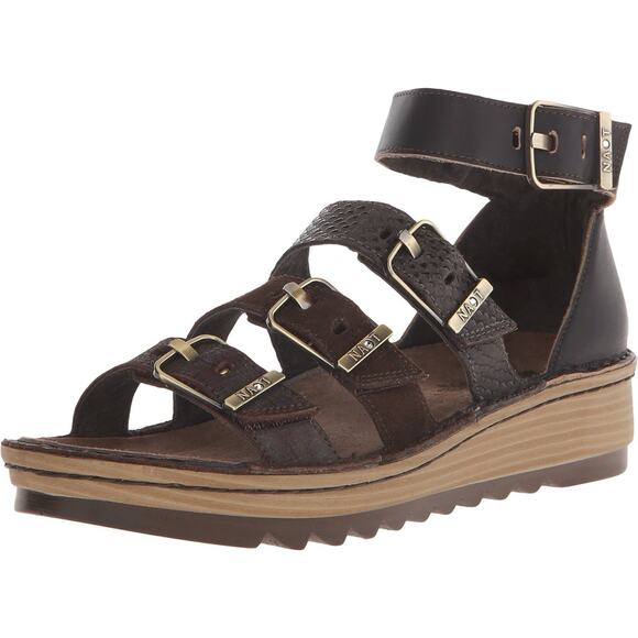 Naot Brown Leather Sandals - Picture 1 of 7